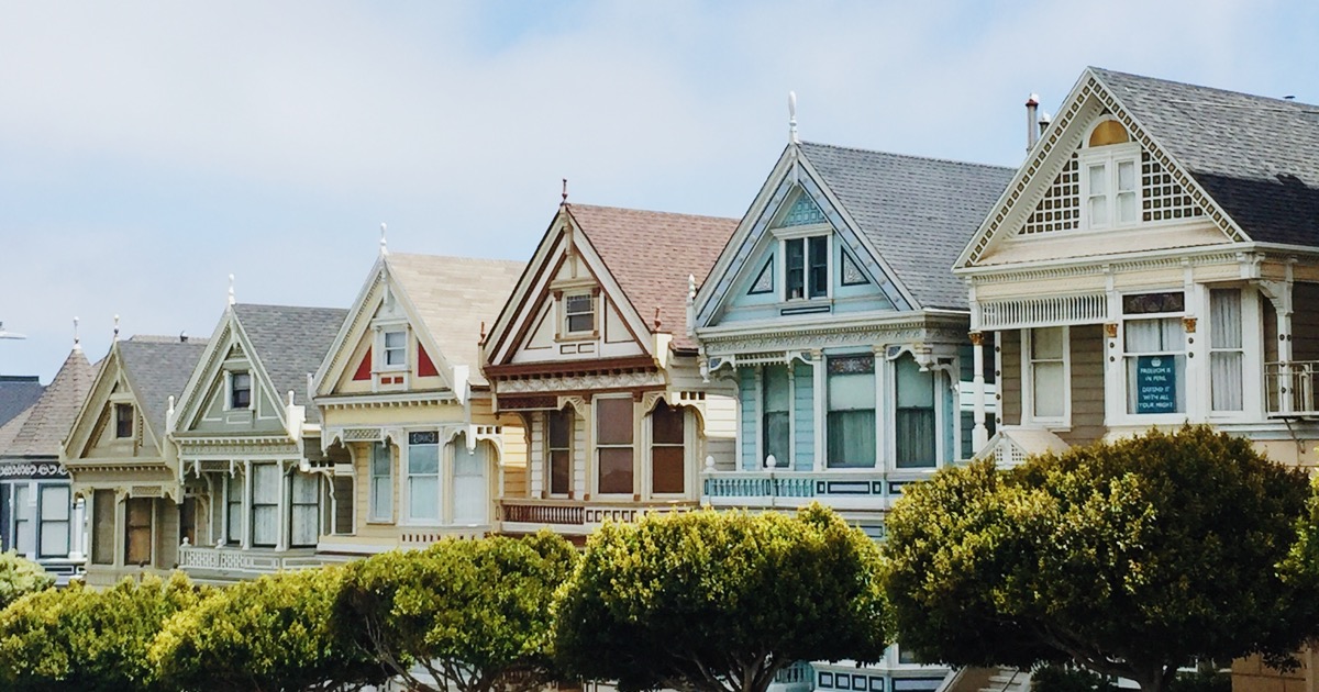 Colorful houses in a row