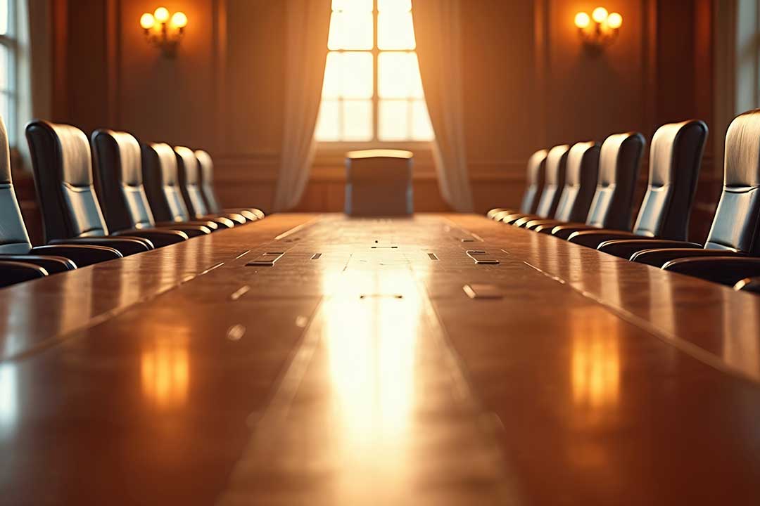 Municipal meeting room representing planning board and zoning board hearings