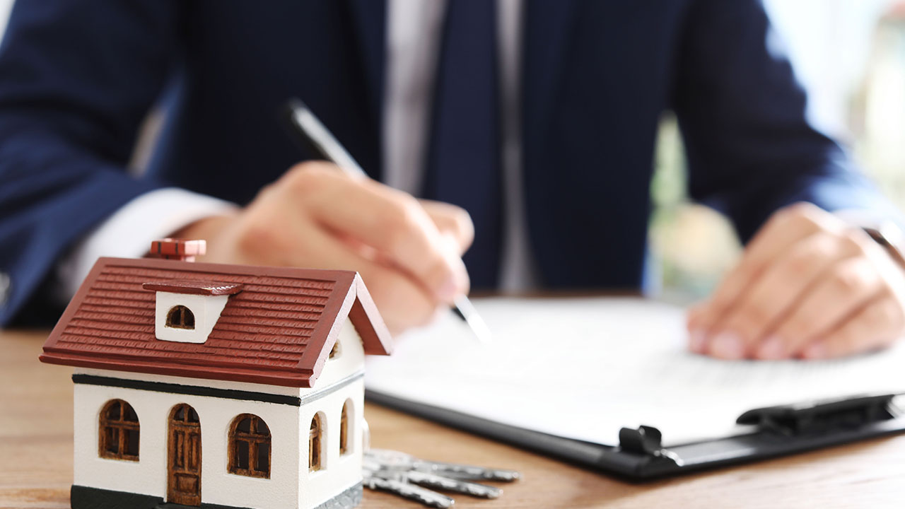 Lawyer setting up real estate contract